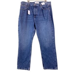 NWT Toshop Button Fly “Editor” Blue High Rise Jeans US Size 4